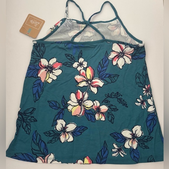 NWT Bixby Nomad floral crisscross back tank top sleeveless tshirt Size M 8-10 - Picture 3 of 4